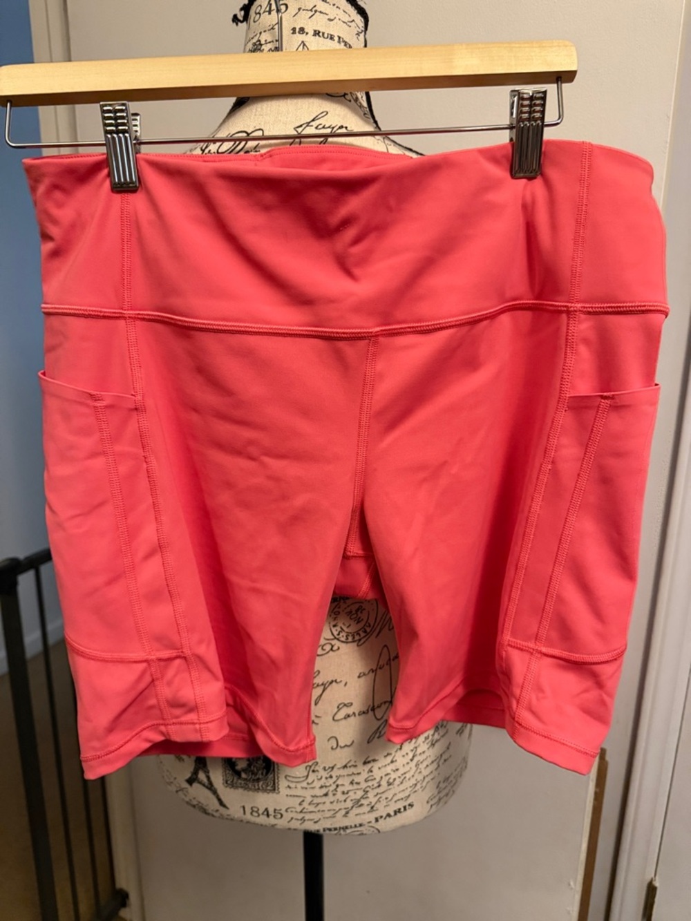 Athleta Coral High-Waist Bike Shorts with Side Pockets